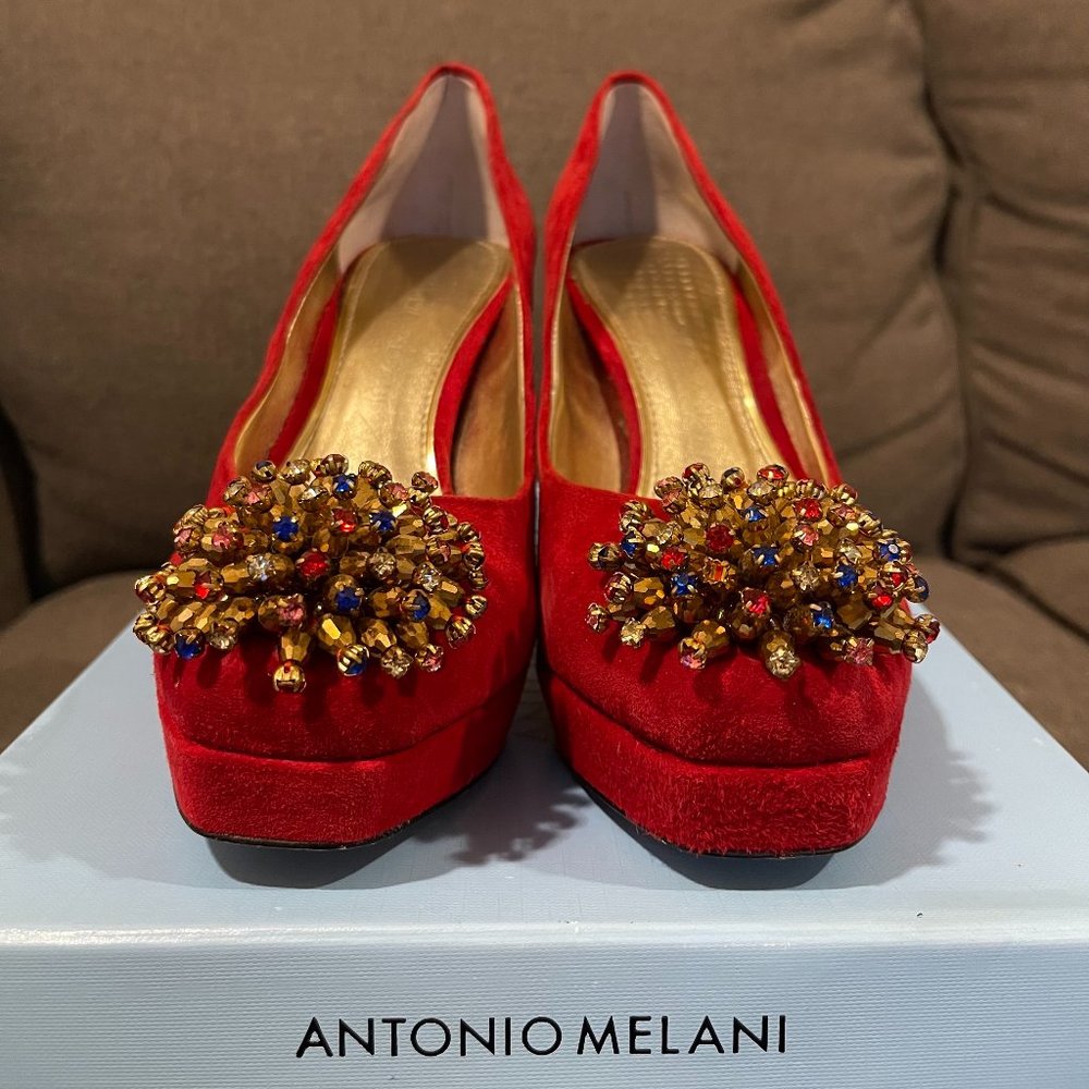 Antonio Melani Red Suede Heels